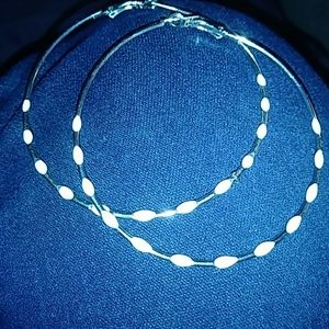 Large silver hoop earrings